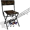 LEADALLWAY Folding Fishing Chair with Rod Holder,Camouflage