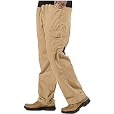 WZIKAI Mens Cargo Pants Elastic Waist Joggers for Men Workout Sweatpants Casual Long Trousers