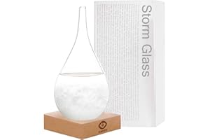 GM GMISS Storm Glass Weather Predictor - Drop-Shaped Forecast Home/Office Desktop Decoration, Christmas Snow Globe for Family Friends Unique Christmas Gift,Weather Globe Science Decor