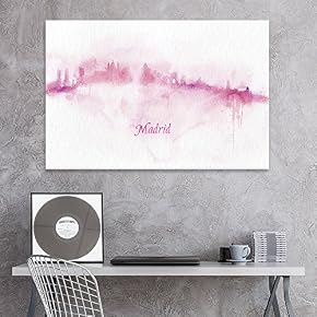 Impressionism Watercolor Style City Landscape of Madrid
