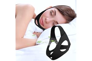 BABYFOND Anti Snoring Chin Strap for Men and Women, Comfortable Chin Strap for Cpap Users, Adjustable Stop Snoring Chin Strap Snoring Solution Chin Straps to Keep Mouth Closed While Sleeping (Black)