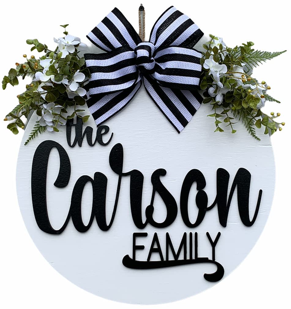 PERSONALIZED Wreath for Front Door Year Round Hanger"The