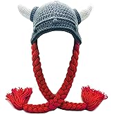 YEKEYI Unisex Head Barbarian Vagabond Beanie Original Hats Viking Horns Bearded Funny Ski Cap