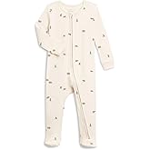 Colored Organics Baby Zip-Up Footed Sleeper with 2-Way Zipper - Newborn Organic Cotton Pajamas