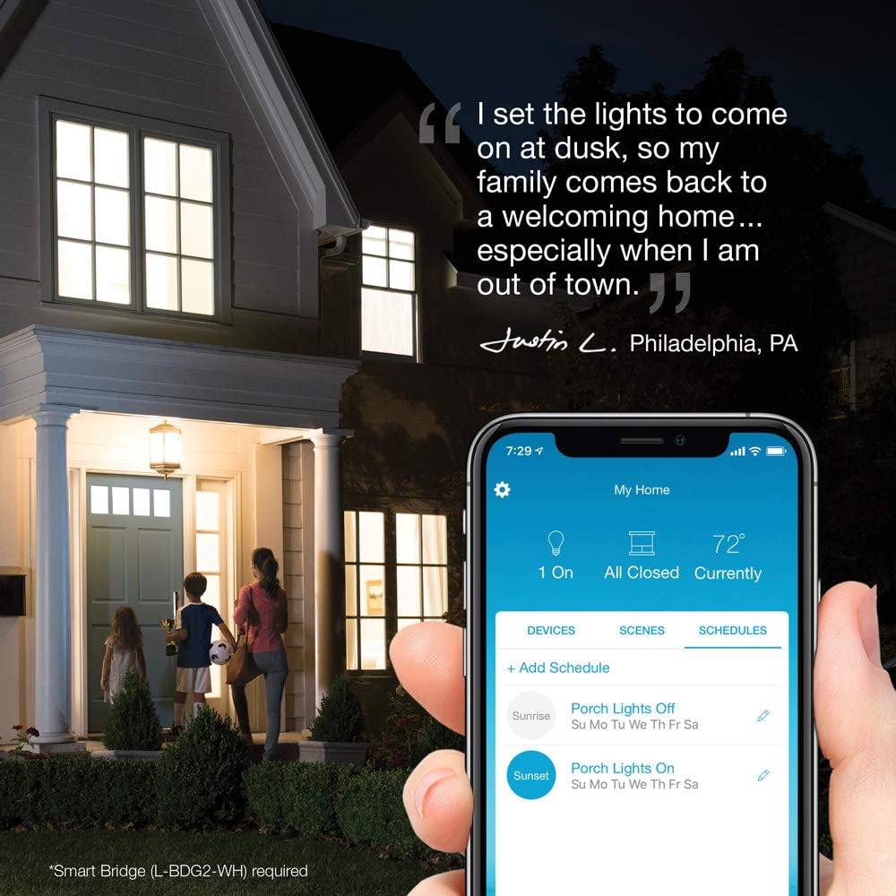 Lutron Caseta Smart Home Dimmer Switch, Works with Alexa, Apple HomeKit, and the Google Assistant | for LED Light Bulbs, Incandescent Bulbs and Halogen Bulbs | PD-6WCL-WH | White - - 