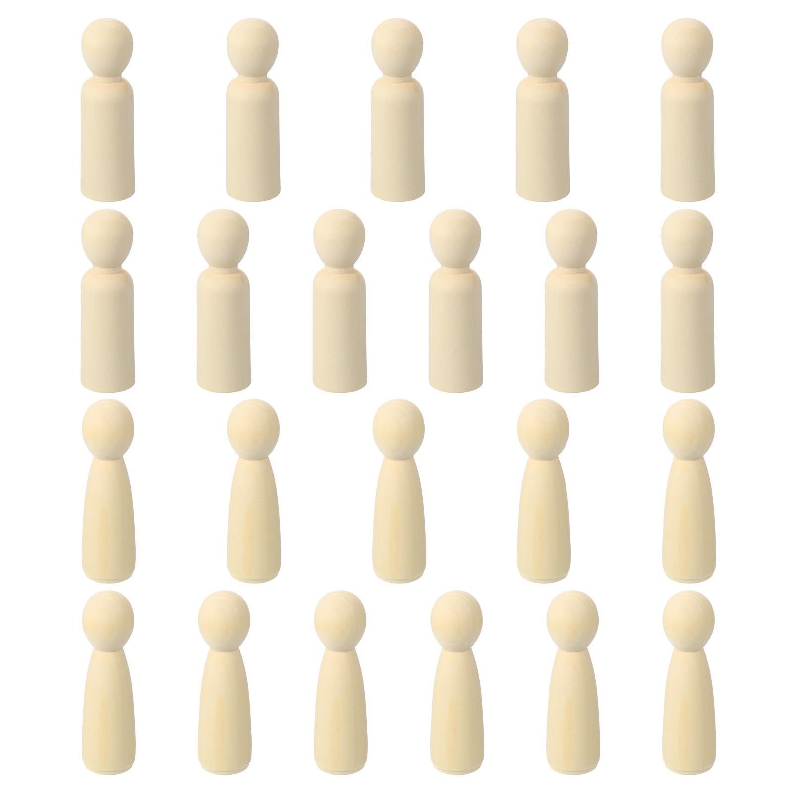 PATIKIL 4.72" Height Wooden Pegs Peoples, 22Pcs Wood Pegs People Unfinished Bodies Natural Wood Figures for Painting DIY Crafts Arts Graffiti