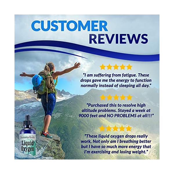 Dexterity Health Liquid Oxygen Drops, 3Pack of 4 oz. DropperTop