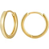 Mini Huggie Hoop Earrings | 14K Gold Plated Sterling Silver Small Essential Huggie Earrings