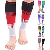 Doc Miller Compression Calf Sleeve for Men & Women, 20-30 mmHg Graduated Support, Knee High, Running, Shin Support, Calf Sleeves, Striped Design, 1 Pair