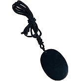 LWQCHW Oval Shungite Pendant Necklace - Natural Stone with Adjustable Black Cord, Healing Crystal Jewelry
