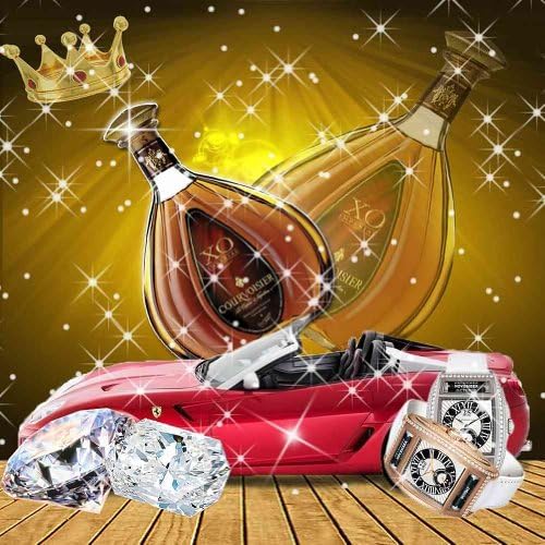 GladsBuy Luxury cars watches wine 10' x 10' Computer Printed Photography Backdrop Other Theme Background DGX-376