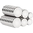 SMARTAKE 45 Pcs Refrigerator Magnets, 3 Sizes Small Round Office Magnets, Multi-Use Premium Brushed Nickel Coating Magnets fo