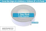 WoodPress 22mm Matt White Melamine Edge Banding 7.5m Pre-Glued view 2