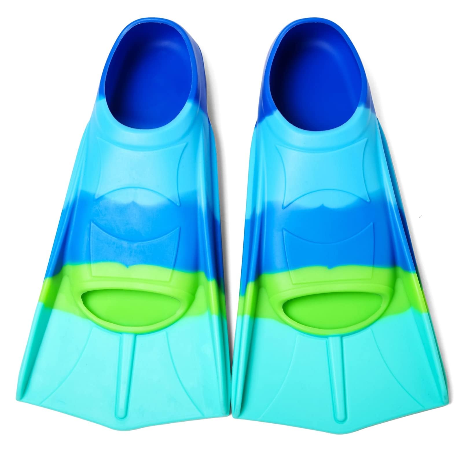 Azuunye Kids Swim Fins,Children Flippers Swimming Training Fins,100% Silicone Short Fins for Lap Diving Pool for Girls Boys Large
