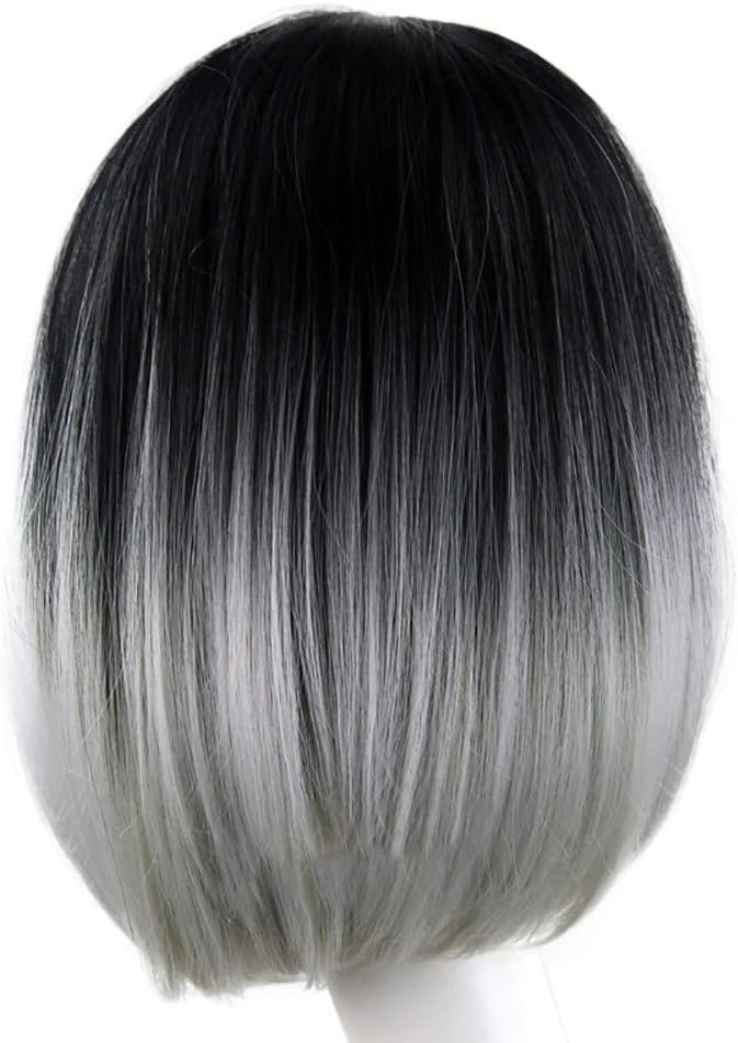 Amaping Glueless Short Straight Gradient Ramp Bob Lace Wigs Front Brazilian Simulated Human Hair With Baby Hair High Density Natural For Black Women (Multicolor)