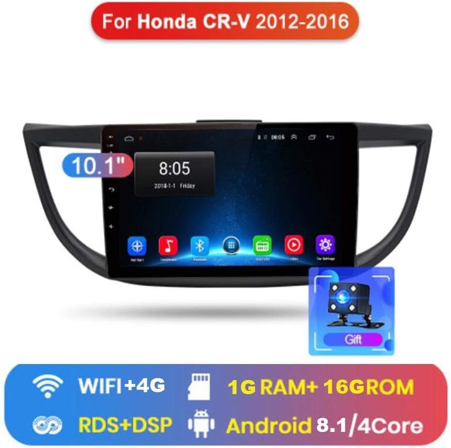 LDXCT Android 8.1 Car Navigation 9-inch Touch Screen GPS Navigation 2 DIN Steering Wheel Control Suitable For Honda CRV 2012-2016, Support WIFI,1+16g