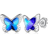 Elephant/Axolotl/Black Cat/Cow/Koala/Lion/Hedgehog/Mermaid/Panda/Fox/Butterfly Earrings for Women 925 Sterling Silver Animal Earrings Cute Animal Jewelry for Women