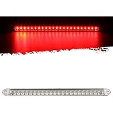 Partsam Submersible 17" Clear Lens Red 23 LED Trailer Truck RV Stop Turn Tail Rear 3rd Brake Identification Light Bar (Pack of 1)