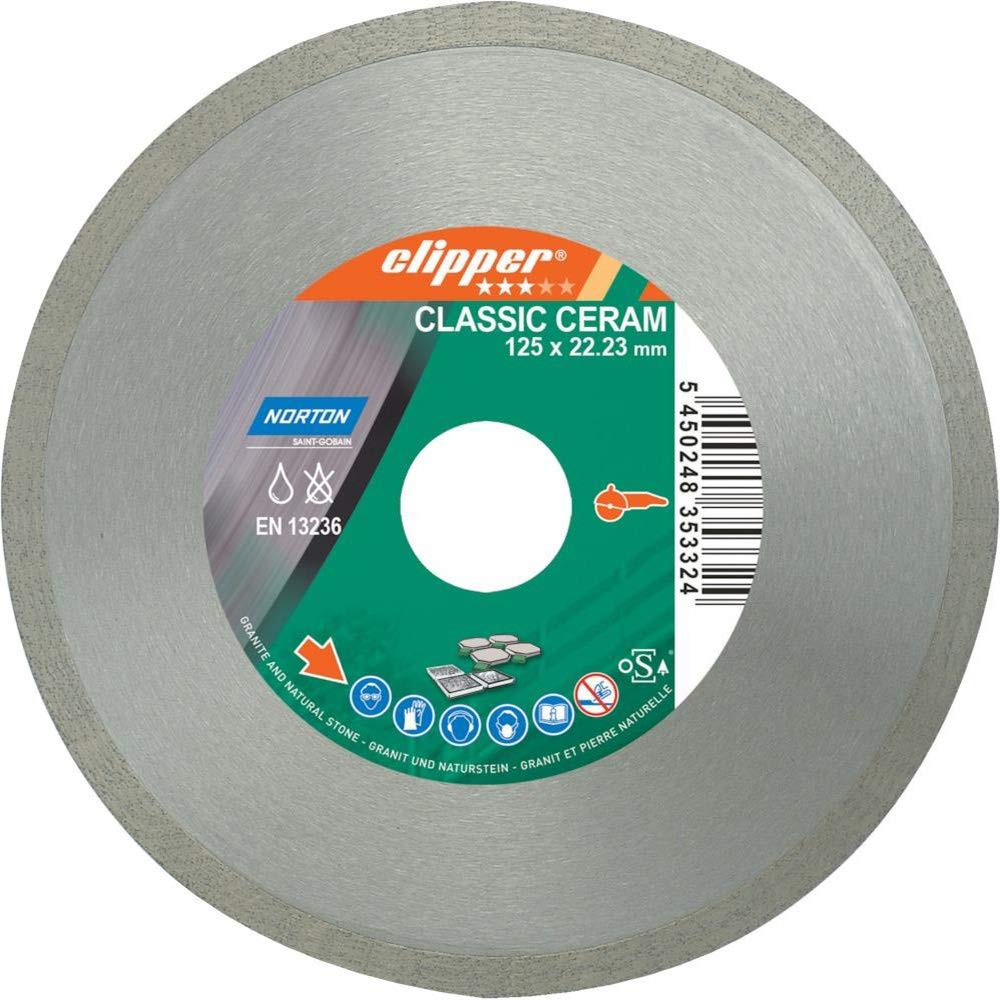 Norton Clipper 70184626825 "Classic Ceramic" Diamond Blade, 0 V, Grey, 115 x 22.23 mm