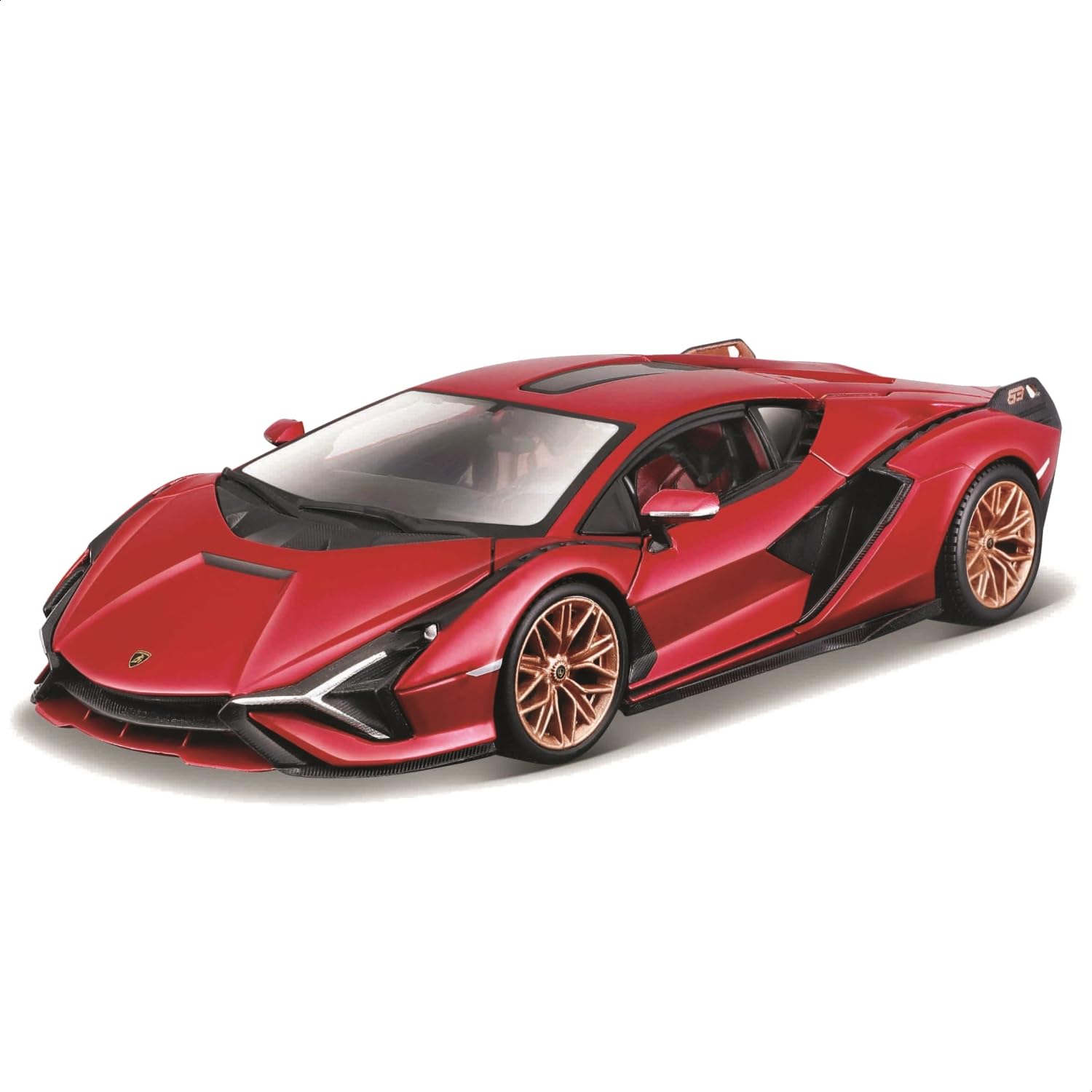 Bburago LAMBORGHINI SIAN FKP 37 Super Car – 1:24 Scale – Incredibly Detailed Die-Cast Replica Collectible Model Vehicle, Red