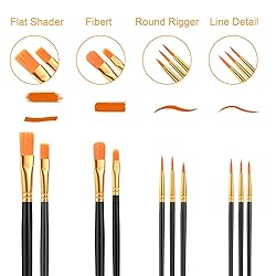 AROIC Acrylic Paint Brush Set, 2 Packs / 20 pcs