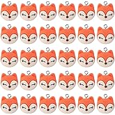 Uniquer 30Pcs Resin Fox Shape Charms, Cartoon Animal Pendant, Flat Back Fox Charms for DIY Jewelry Making