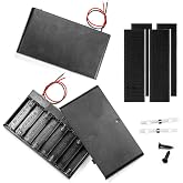 LampVPath 2PCS 12V (8 x 1.5V) 8AA Battery Holder Enclosures with Wire Leads and On/Off Switch Lid 12 Volt Battery Case with Hook Verclo and Solder Seal Wire Connectors