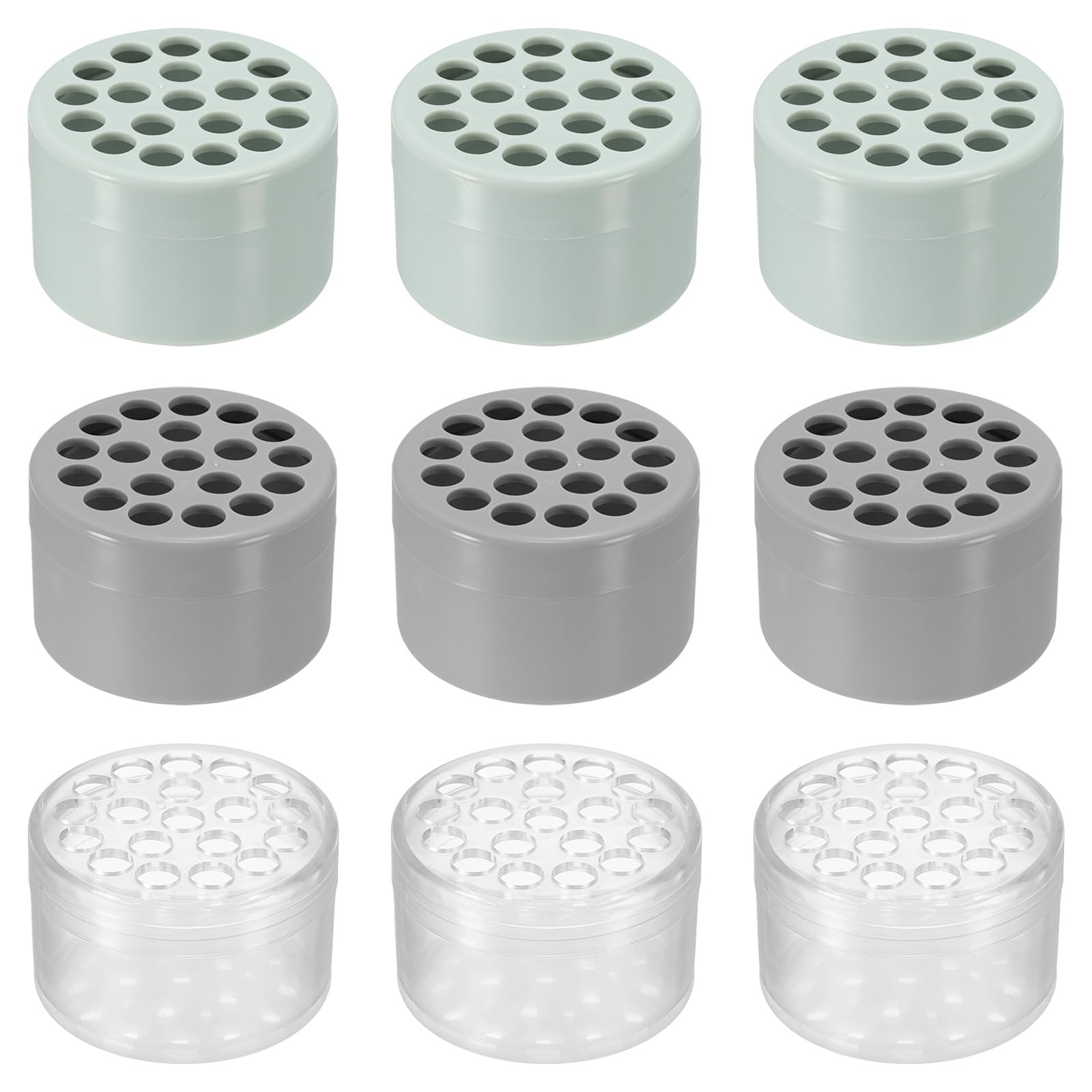 PATIKIL Spiral Flower Stem Holder, 9 Pcs Spiral Stem Holder Spiral Ikebana Stem Holder for DIY Flower Vases Decoration, Grey Green Clear