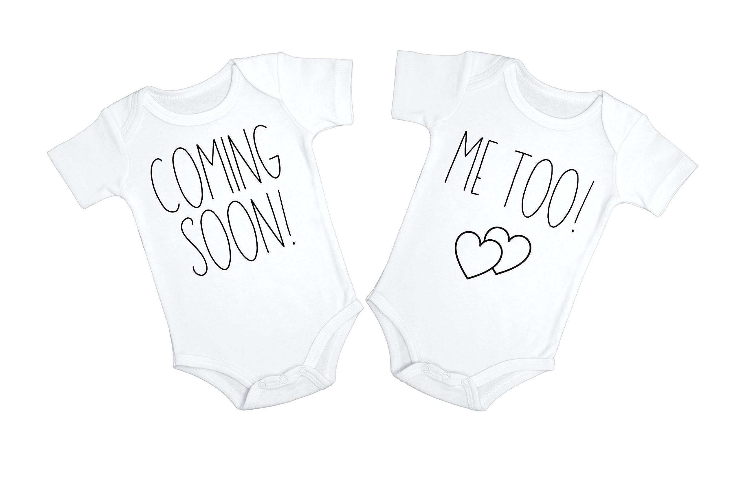 Photo 1 of "Coming Soon, Me Too!" Twins Pregnancy Announcement Outfits – Gift for Grandparents