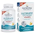 Nordic Naturals Ultimate Omega + CoQ10, Lemon - 90 Soft Gels - 1280 mg Omega-3 + 100 mg CoQ10 - Heart Health, Cellular Energy, Antioxidant Support - Non-GMO - 45 Servings
