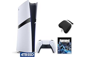 Sony PlayStation 5 Pro 4TB Digital Edition Fortnite Cobalt Star Bundle with Controller Case - White - Upgraded 4TB Ultra Fast SSD Double the Storage Space PS5 Pro [playstation_5] [video game] [video game] [video game]