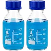 Karter Scientific 500ml Glass Round Media Storage Bottles with GL45 Screw Cap, Borosilicate Glass, 251M8 (Pack of 2)