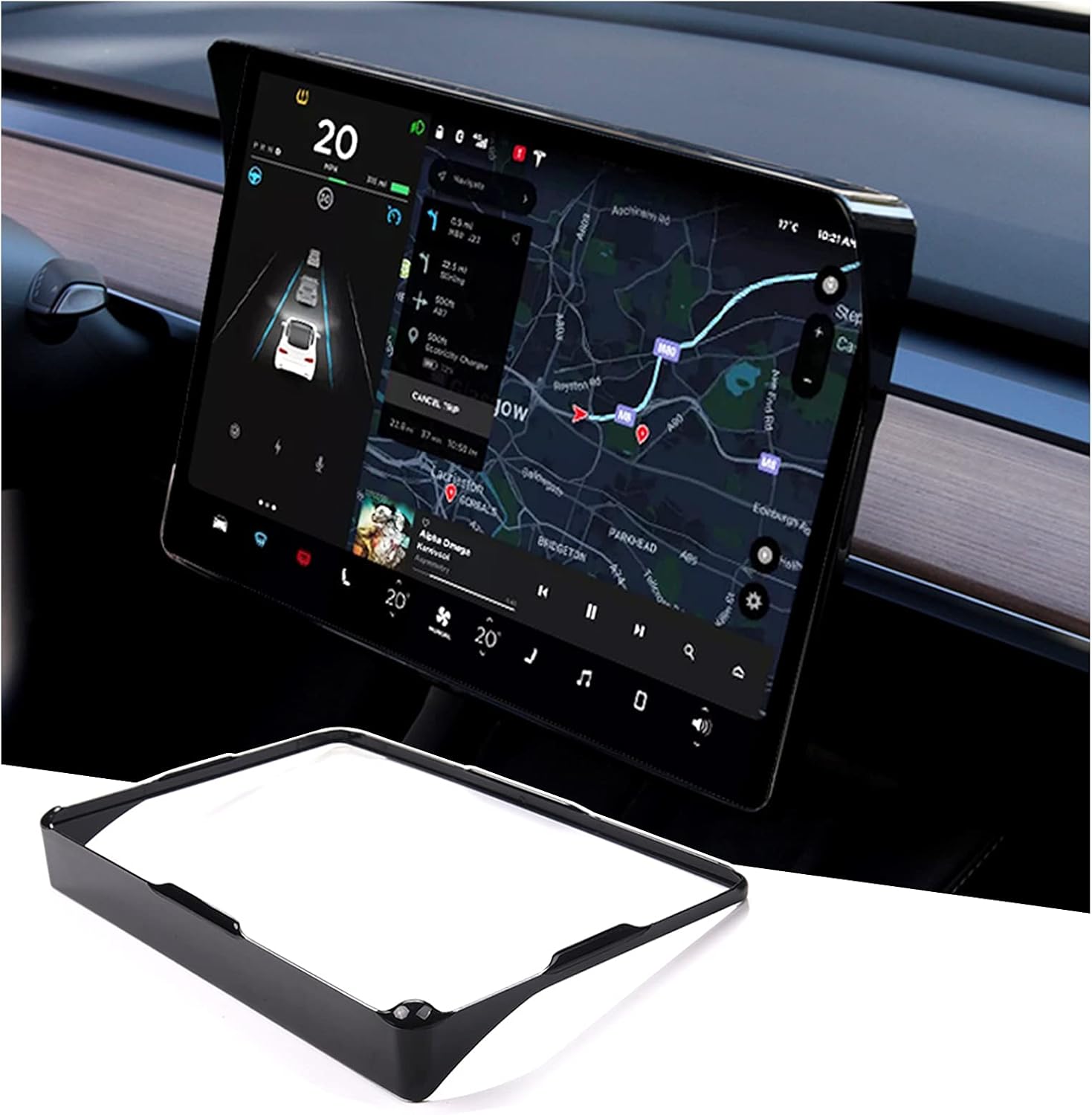 Ruiya Tesla GPS Sun Visor Tesla Model3 Model Y 15IN Navigation