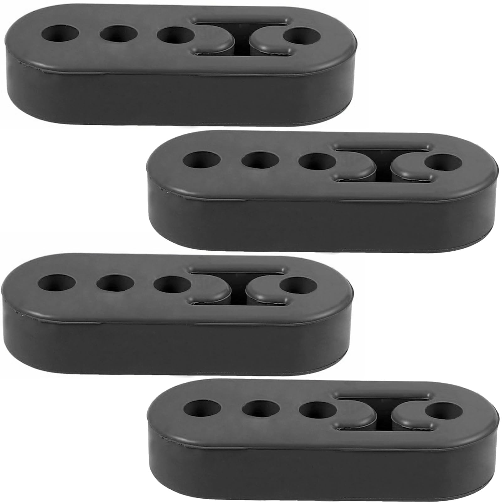 マフラー ハンガー マウント 4個セット 4穴強化 マフラーブッシュ 高さ3段階調整可能 ハイマウントゴム 12mm 自動車 汎用 (4)