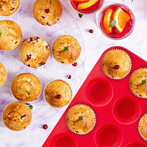 5 Auxcuiso+Muffin+Molds+Silicone+Stick