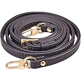 PH PandaHall 34' Black Leather Shoulder Bag Strap with Golden Swivel Lobster Buckles