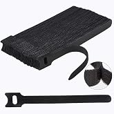 Nettbe 60 PCS 6 Inches Reusable Cable Ties, Adjustable Cord Straps Wire Organizer Cord Wrap and Hook Loop Cable Management