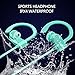 Bluetooth Headphones for Women Turquoise HITASION Best Wireless Sports Earphones W/Mic HD Crisp Sound Waterproof Hooks Gym Running Workout 8 Hours Battery Noise Cancelling Headsets Mint Green