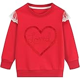 DDSOL Toddler Girls Sweatshirt Cotton Sweater Long Sleeve Shirt Little Kids Pullover Tops 2-7 Years