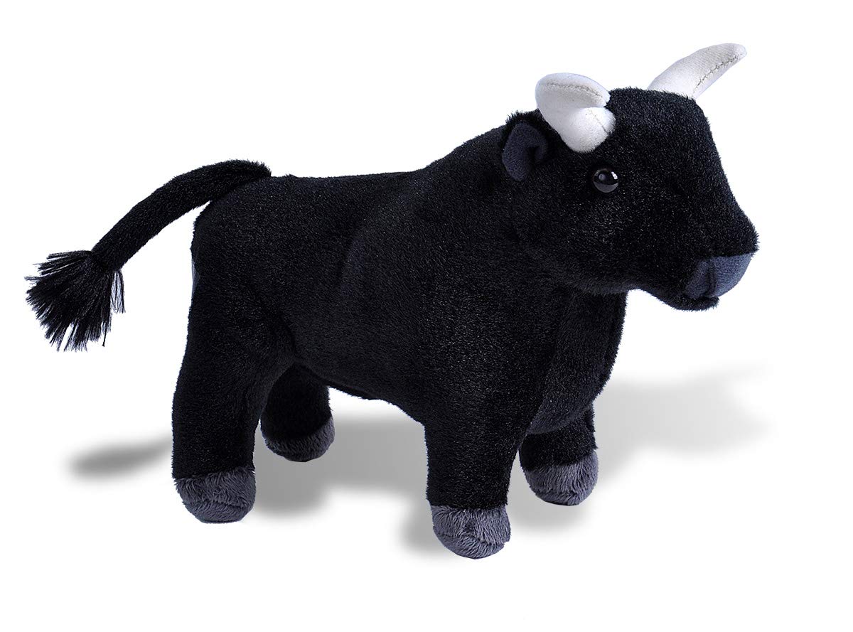 Wild Republic 20409 Spanish Bull, Soft, Cuddly Toy, Cuddlekins Mini, 20cm, Black