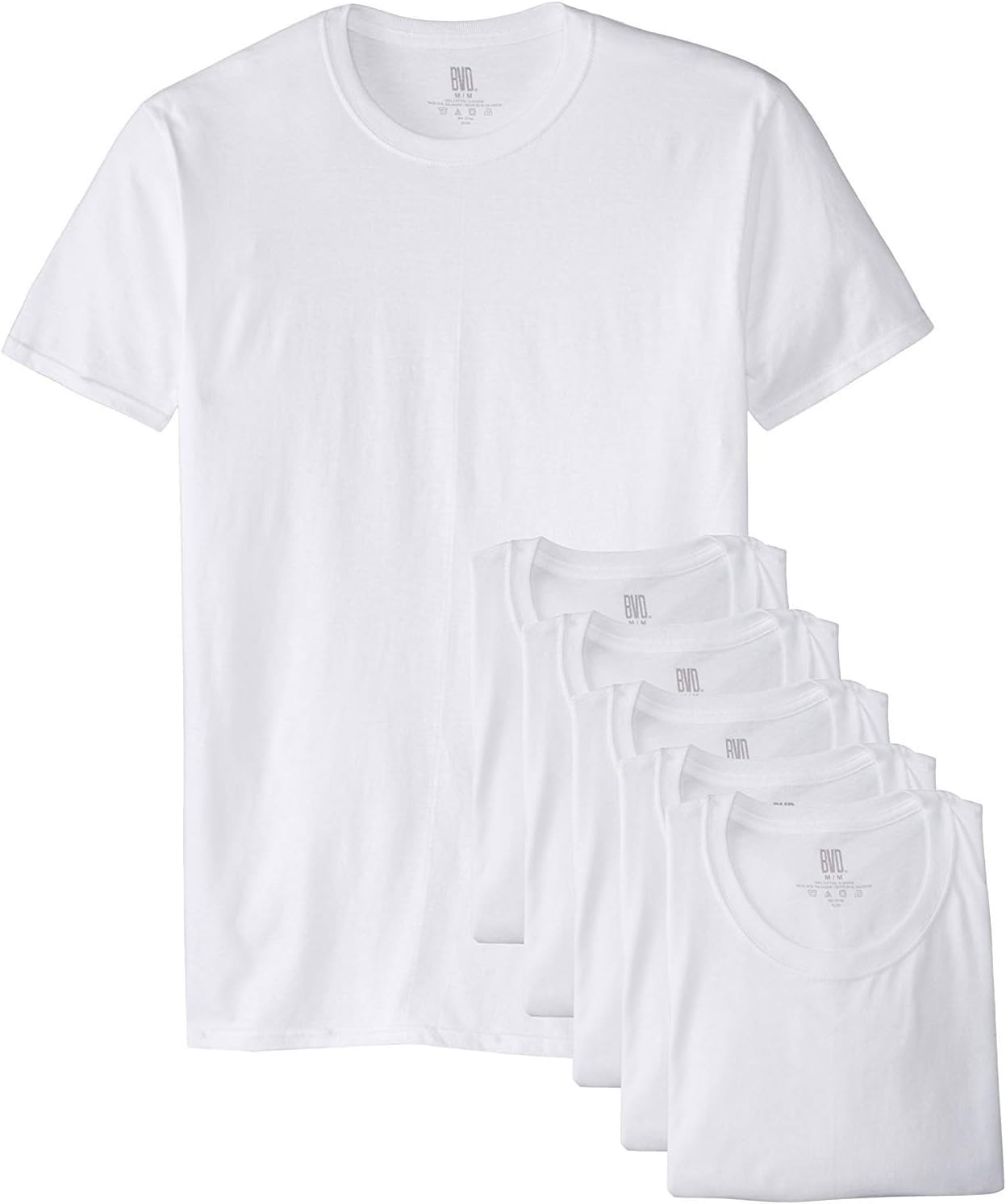 Men's 6 Pack White Crew T-Shirt