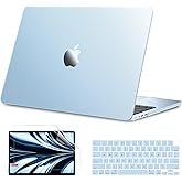 B BELK Compatible with MacBook Air 13 inch Case 2026 2025 2024 2023 2022 M4 M3 M2 A3240 A3113 A2681,[100% Official Color] [Slim Armor] Plastic Hard Shell for MacBook Air 13.6 inch Case, Sky Blue Clear