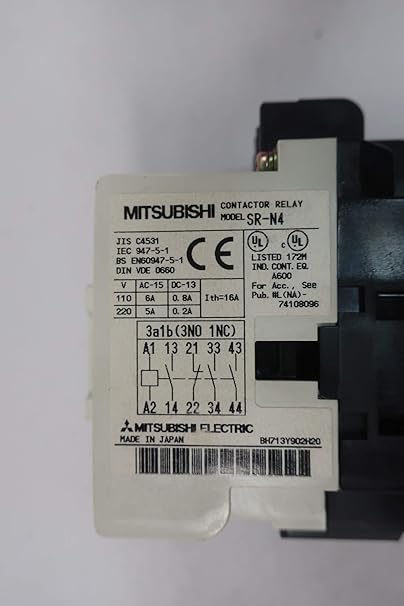 Mitsubishi Sr N4 Contactor Relay 100 110v Ac Amazon Com Industrial Scientific
