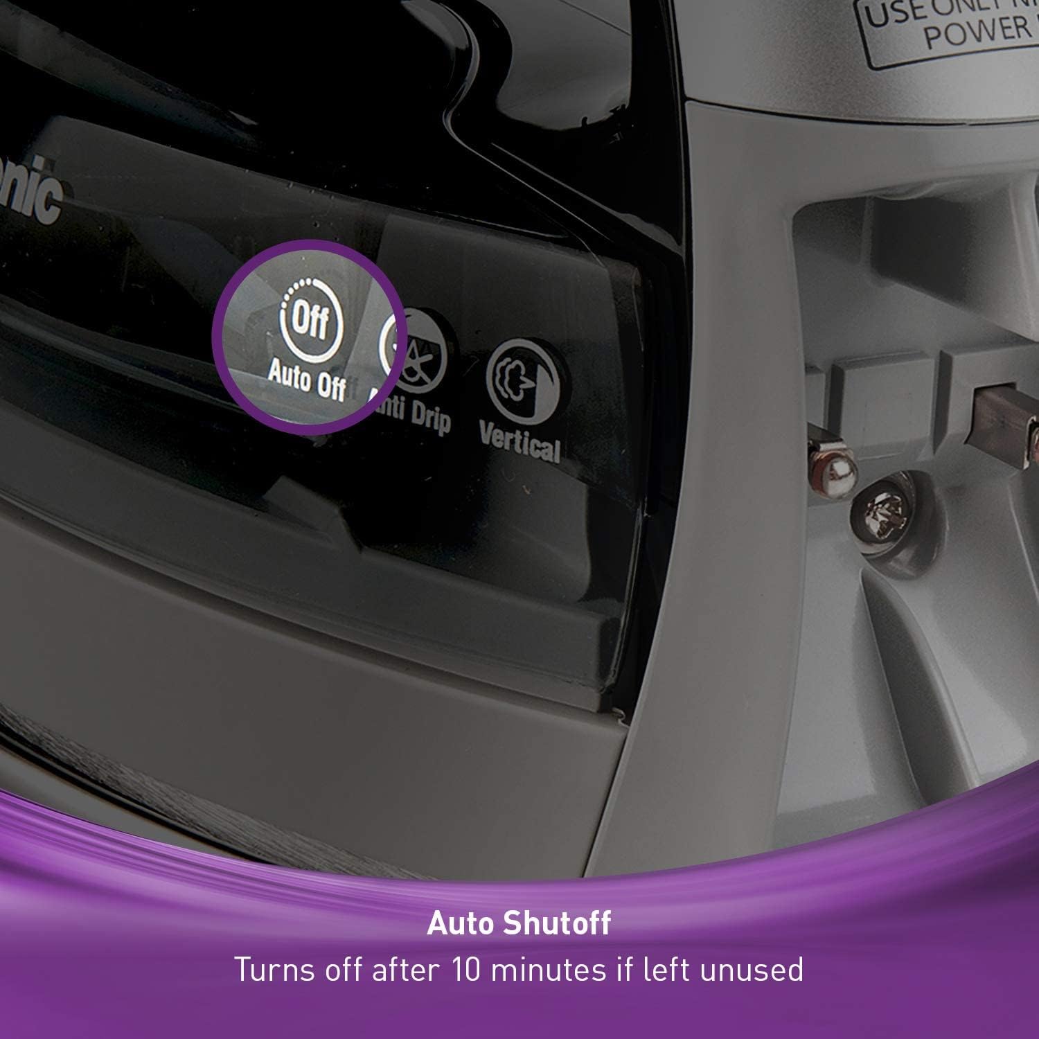 Panasonic NI-WL600 Cordless Steam/Dry Iron, 1500W Wide Stainless Steel Plate, Silver/Black