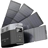 EF ECOFLOW Delta Max (2000) Solar Generator 2016Wh with 4 X 160W Solar Panel, 6 X 2400W (5000W Surge) AC Outlets, Portable Po