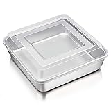 P&P CHEF Square Baking Cake Pan with Lid, Stainless