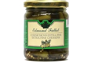 Edmond Fallot Cornichons Extra-Fins (Extra Fine Gherkin Cucumbers), 6.7 ounce jar
