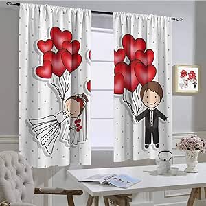Cortinas opacas para decoración de bodas, oscurecimiento, divertidas y
