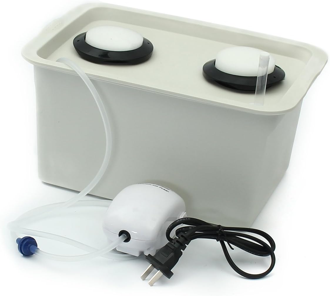 Hvlystory 220V Hydroponic Grow Box 2 Holes DWC Indoor Aerobic Soilless Cultivation System Kit Water Planting
