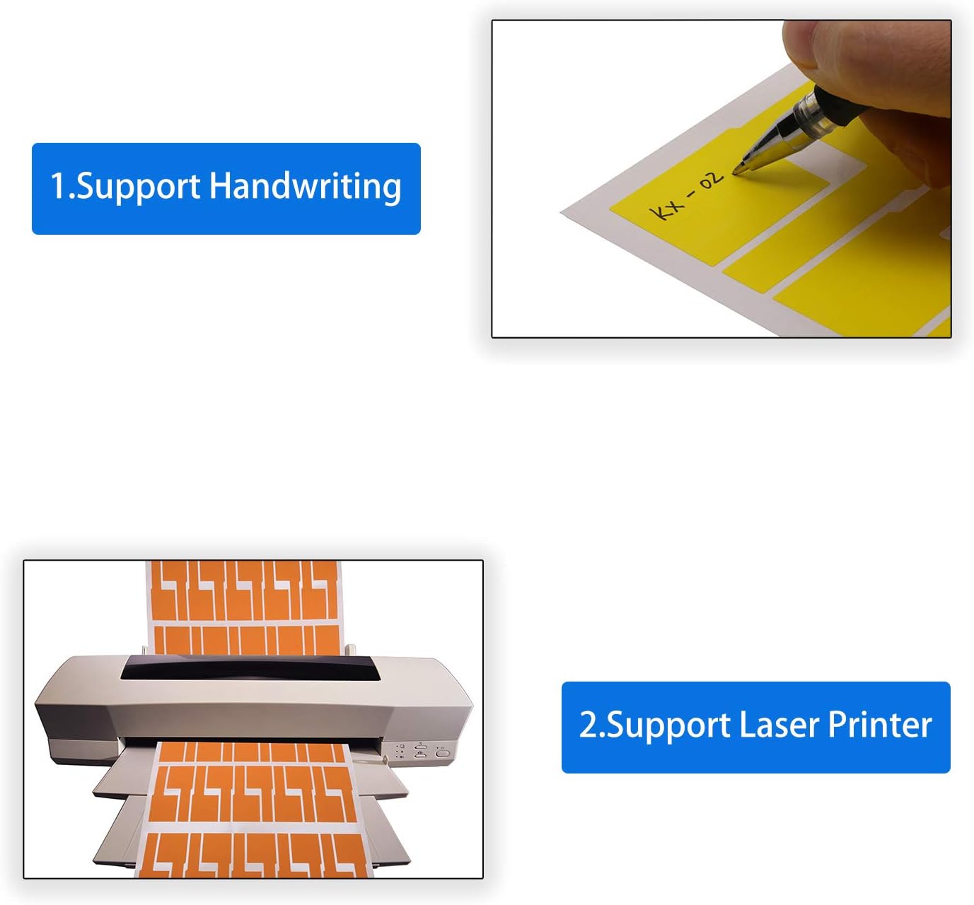 Mini Skater 240 Labels 8 Sheet Colorful Waterproof Cord Labels Tags Write on Stickers Tear Resistant Flexible Works Cord Identification Labels for Laser Printer (8 Sheet (240 Labels)) : Office Products